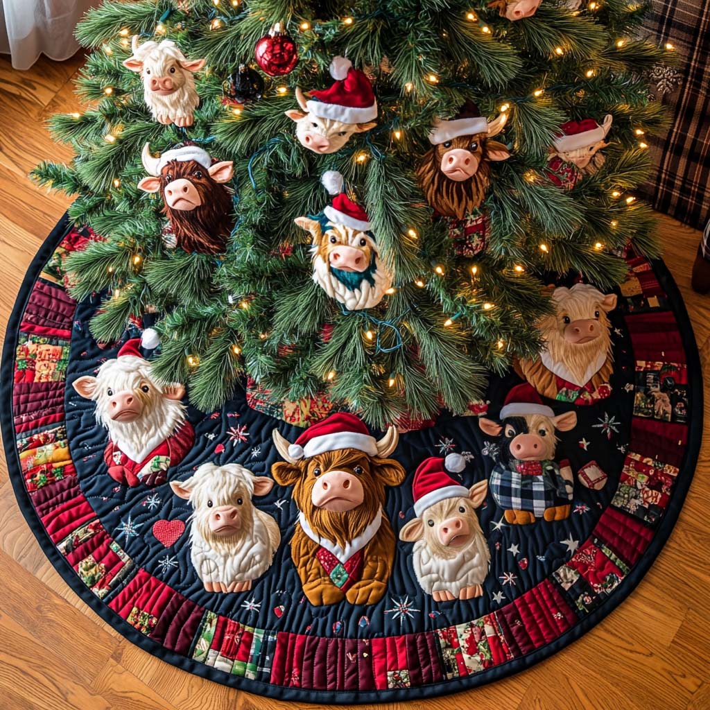 Plaid Christmas Delight Christmas Quilted Tree Skirt NCU0NT2423