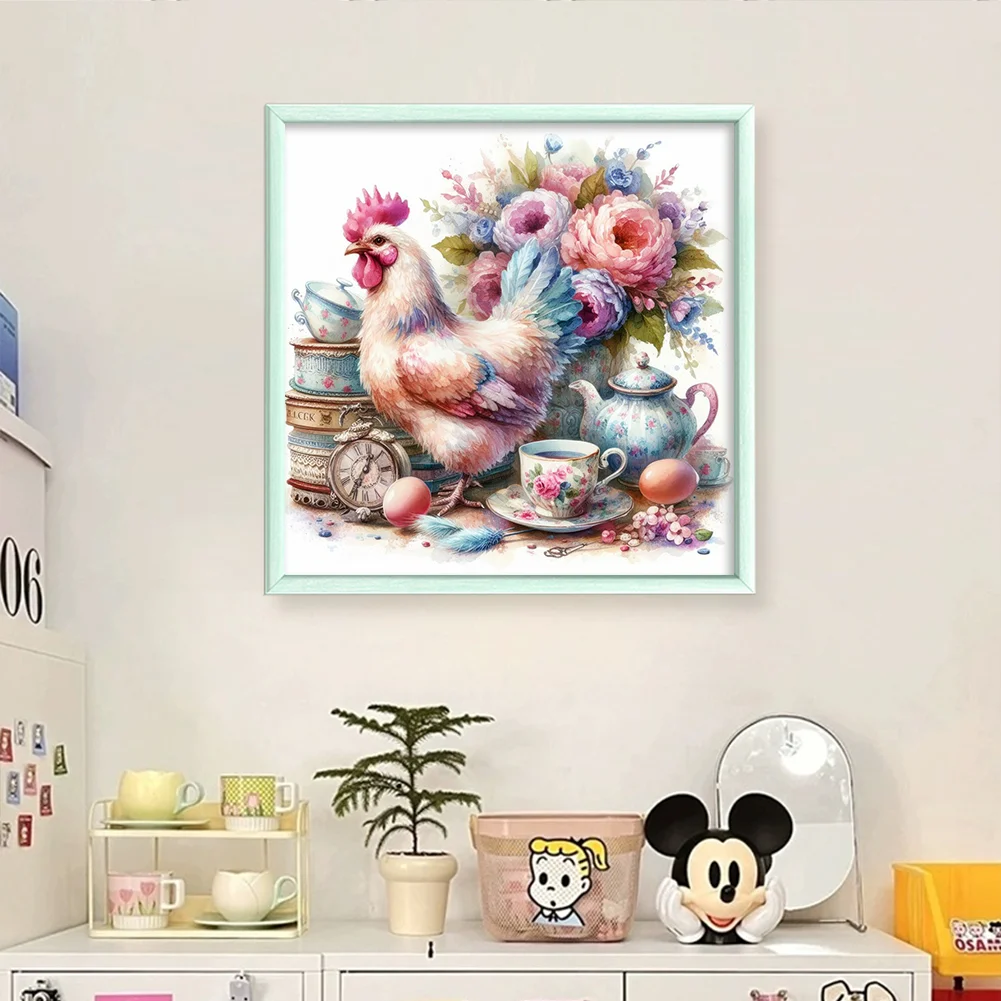 14CT Full Stamped Cross Stitch - Cock(Canvas|40*40CM)