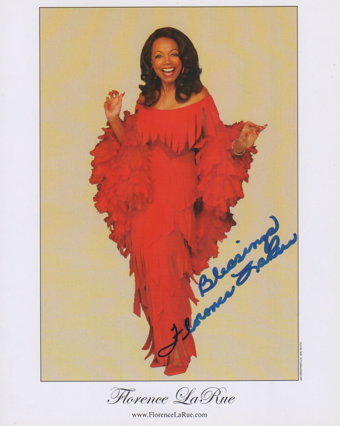 Florence LaRue signed 8x10 inch Photo Poster painting autograph