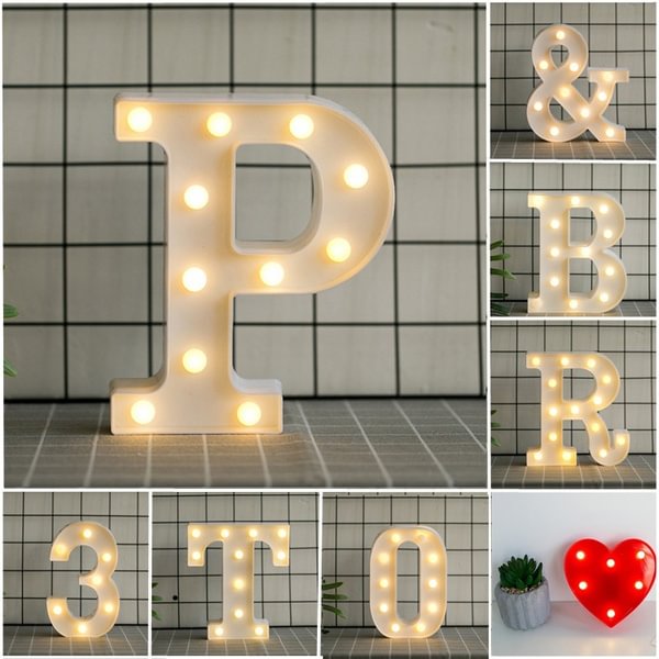 26 Letter LED Lights Luminous Number 0-9Lamp Wedding Birthday Christmas Decoration Decoration Battery Night Light Party Bedroom