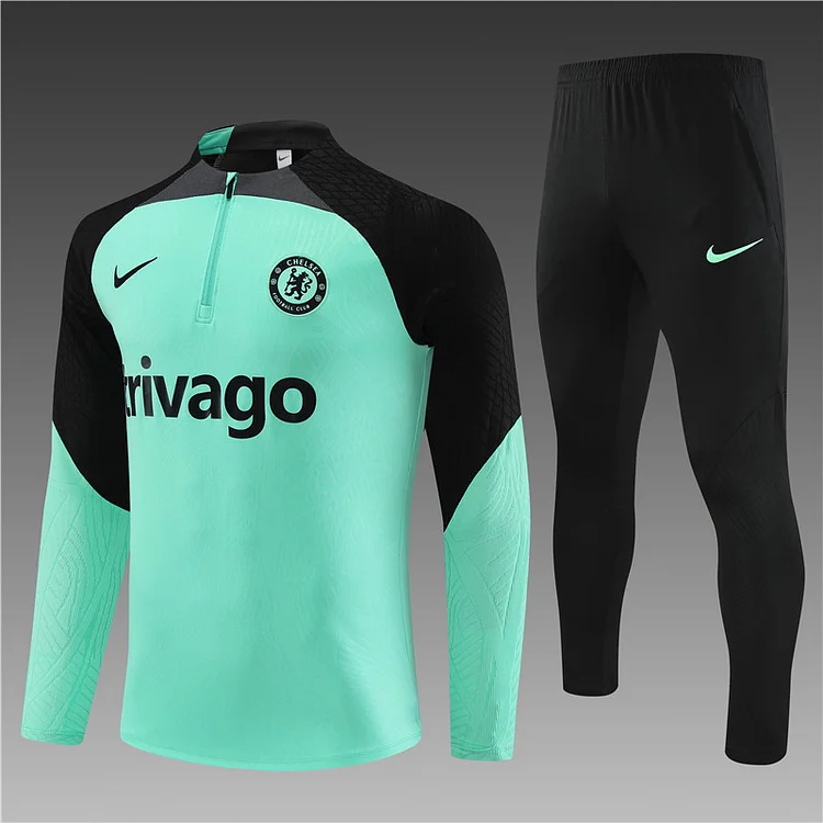 2023-24 Chelsea Light Green Half-zip Training Jersey