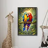 Parrot Full DIY 5D Round Drill Diamond Art Kits Large Size 40*60cm Diamond Dots Paintings Picture Arts Craft Diamond Crystal Rhinestones Painting Kits for Adults/Beginners Gift Home Decor