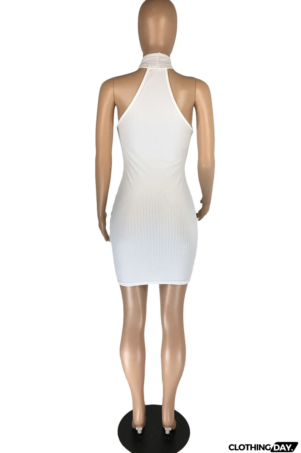 Red Fashion Sexy Solid Hollowed Out Backless O Neck Sleeveless Dress