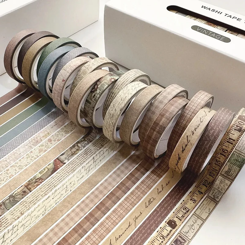 JOURNALSAY 12pcs/set Antiquity Combination Journal Tape Series Washi Tape