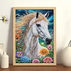 Diamond Painting-DIY Crystal Rhinestone Horse in the Flowers