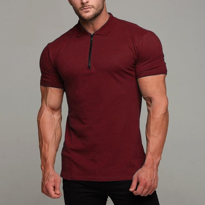 Men's Sports Fitness Breathable Running Training POLO Shirt