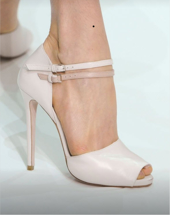 Cream White Custom Made Peep Toe Sandal Heels Vdcoo