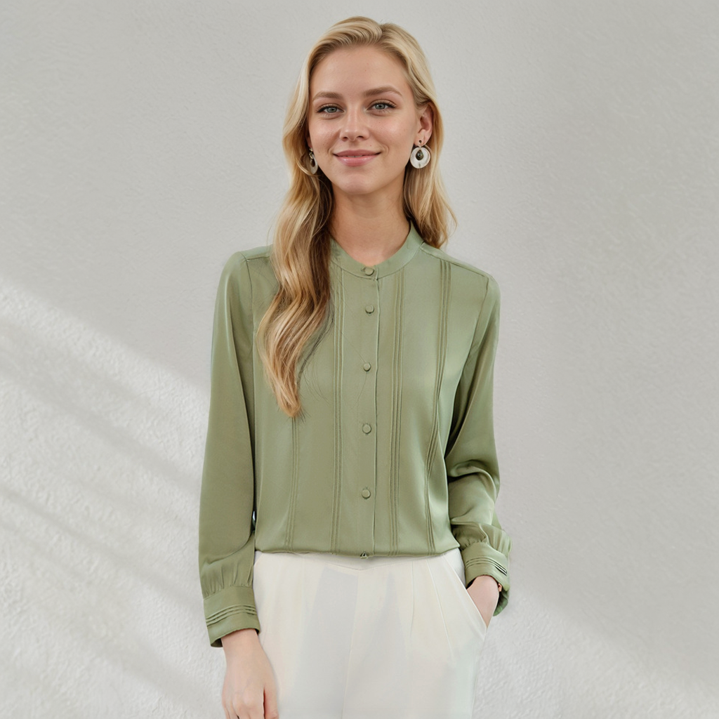 Solid Silk Shirt Dressy Summer Style REAL SILK LIFE
