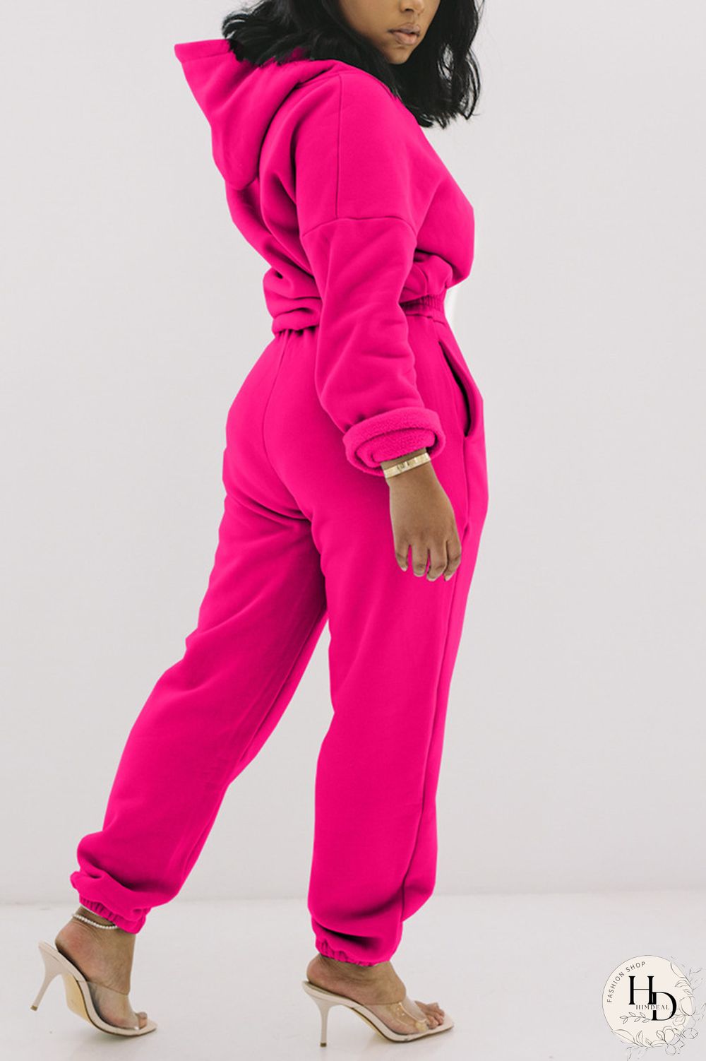 White Fashion Casual Solid Basic Hooded Collar Long Sleeve Two Pieces