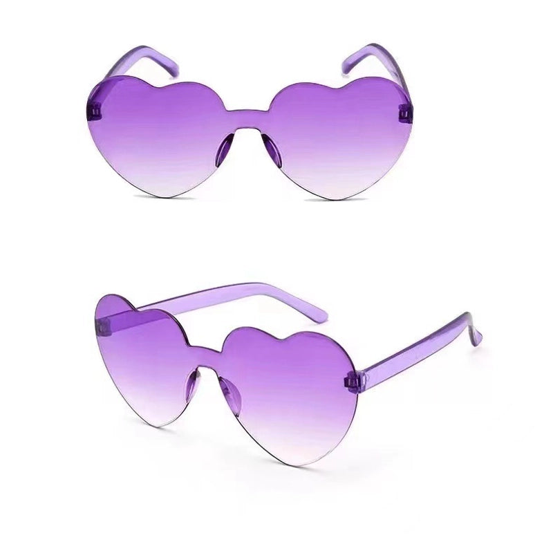 Transparent Jelly Color Love Sunglasses Men’s And Women’s Peach Heart Sunglasses Heart-shaped Conjoined Love Sunglasses