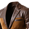 Men's Vintage Brown Leather And Suede Blazer Jacket by Inlyline
