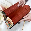 (US Local)DIY Flowers Diamond Art Wooden Coin Pouch with Chain 5D Diamond Painting Purse