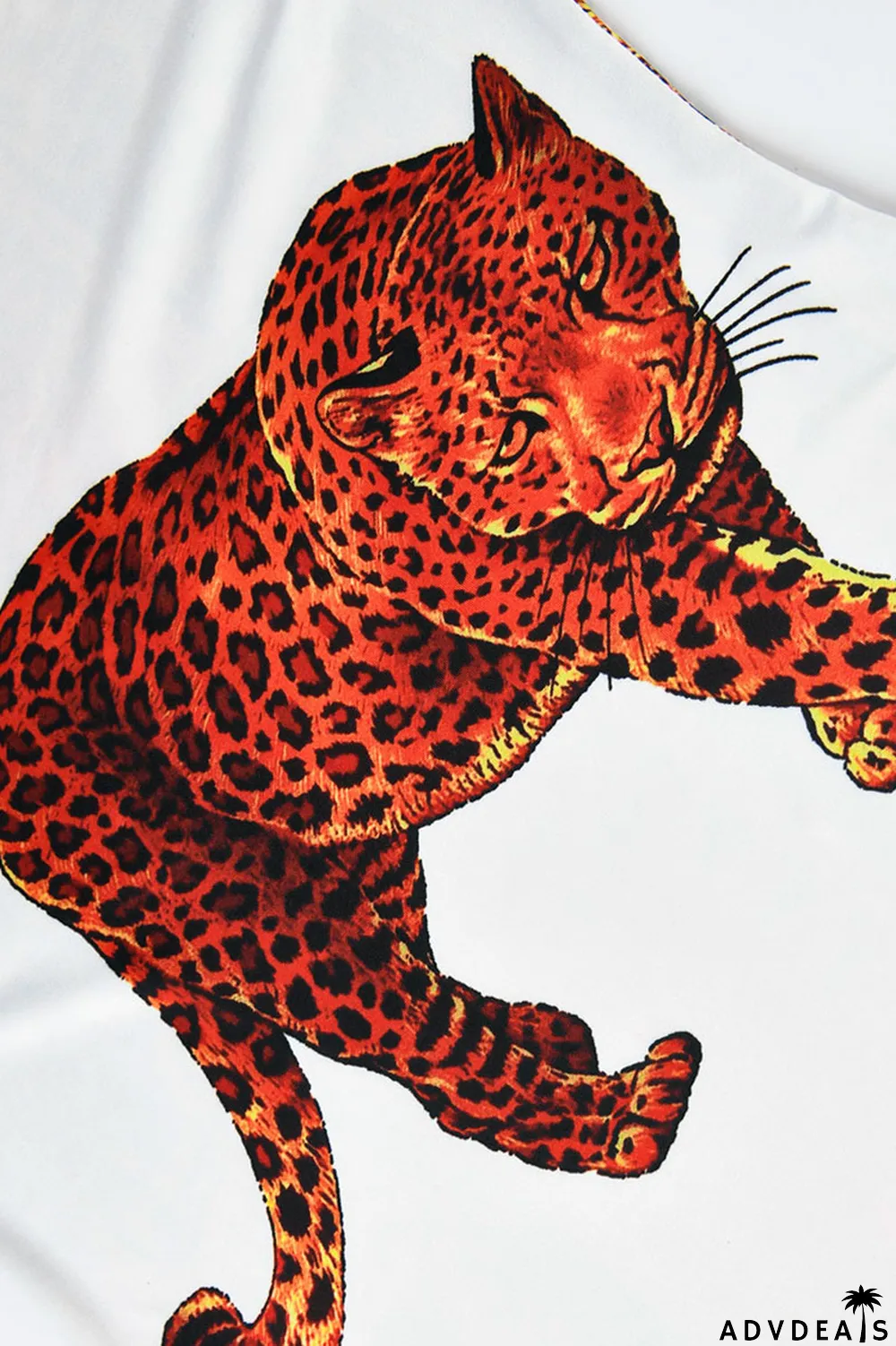 White Casual Printed Knitting Mid Calf Dress