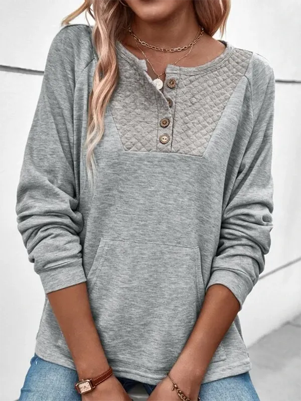 Plain Casual Crew Neck Sweatshirt