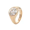 14K Yellow Gold 3.5ct Old European Cut Antique Lab Diamond Bezel Tapered Band Solitaire Ring