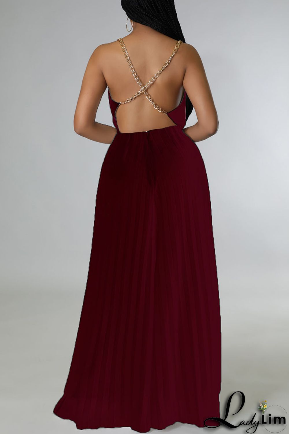 White Elegant Solid Patchwork Backless Fold Straight Jumpsuits