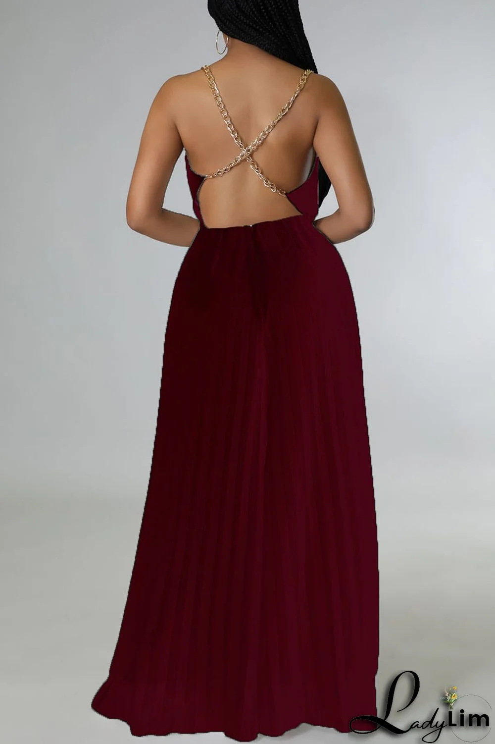 White Elegant Solid Patchwork Backless Fold Straight Jumpsuits