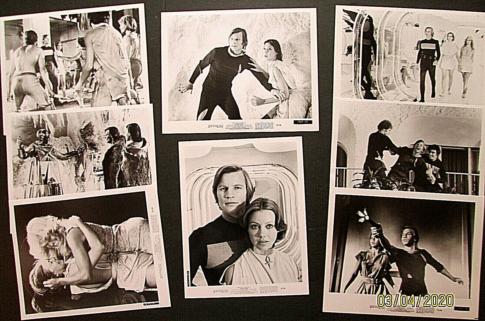 MICHAEL YORK,JENNY AGUTTER (LOGANS RUN) ORIG,1976 Photo Poster painting SET *