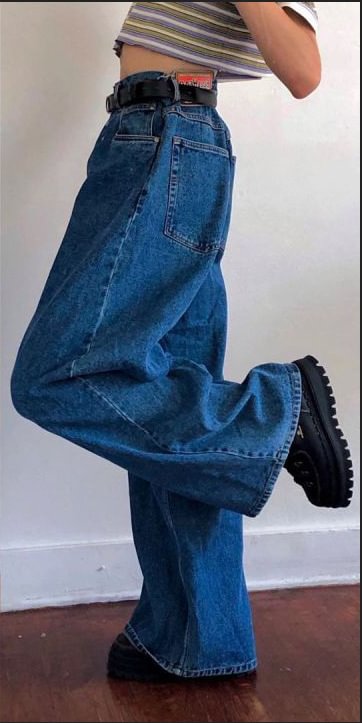 Trendy Wide-leg Pants Classic High Denim Flared Jeans
