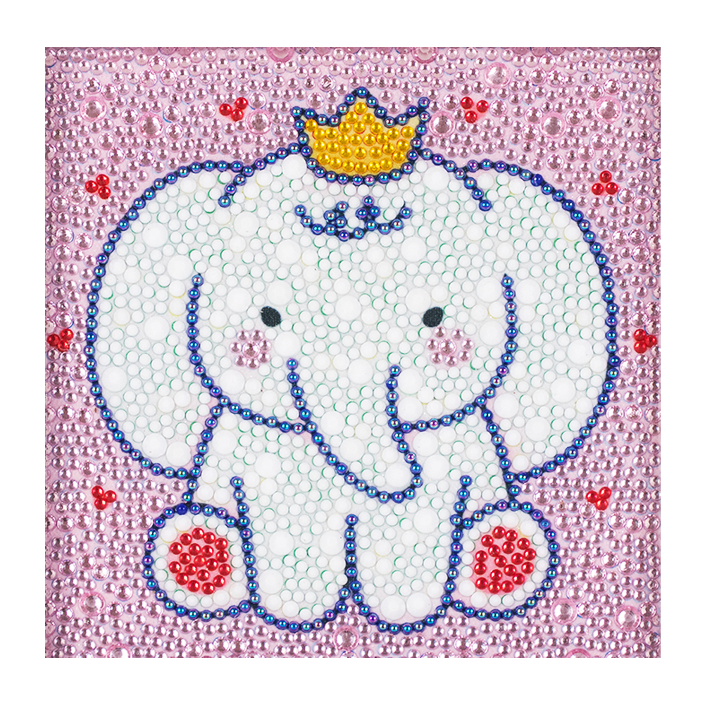 

Cartoon Elephant - Crystal Round Drill Diamond Painting - 18*18CM, 501 Original