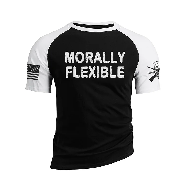 MORALLY FLEXIBLE RAGLAN GRAPHIC TEE