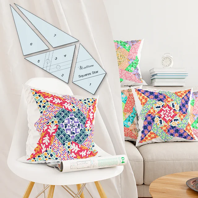 Patchwork Templates Squares Star 4 PCS