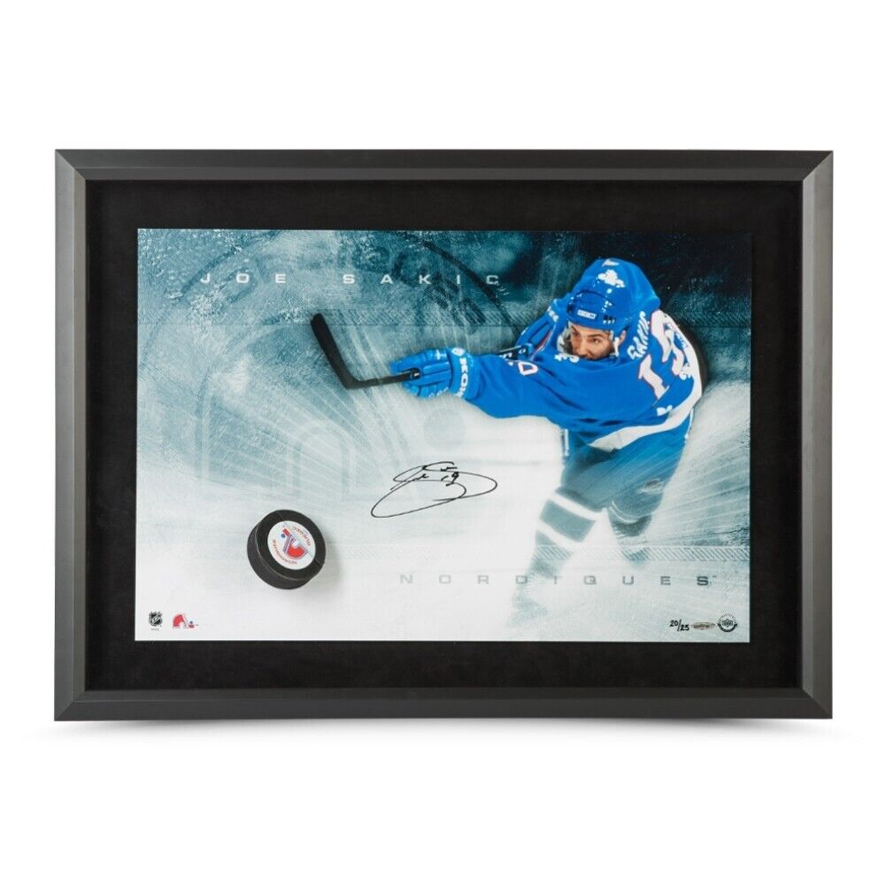 Joe Sakic Signed Autographed 16X24 Break Thru Photo Poster painting Slap Shot Nordiques #/25 UDA