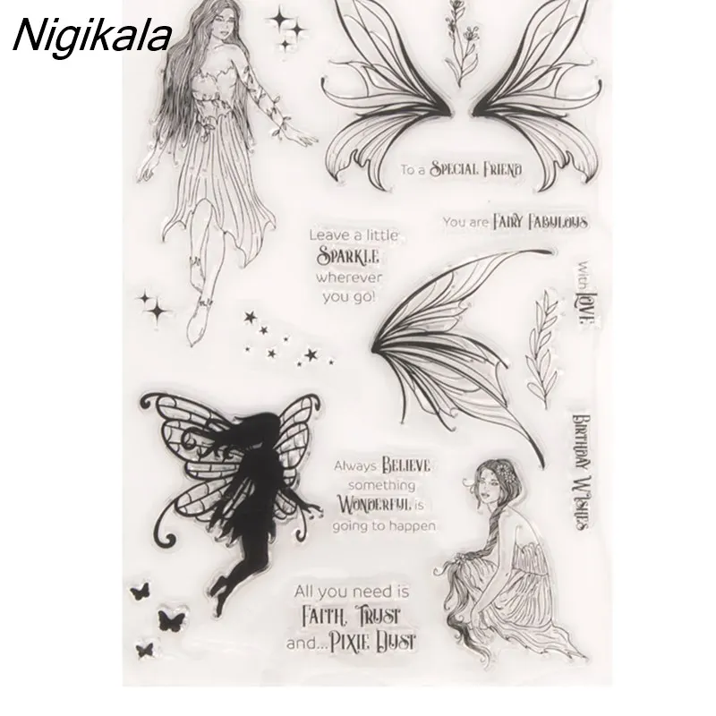 Nigikala Fairy Girl Clear Stamps for Scrapbooking Tampons Transparents ...