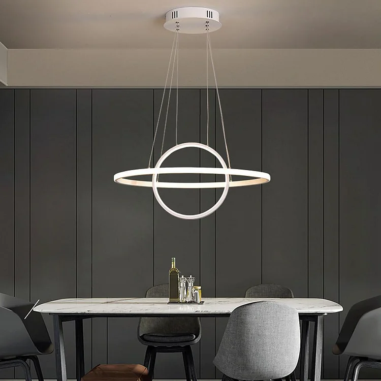 Two Circles LED Metal Adjustable Modern Chandelier Kitchen Island Lighting - Appledas