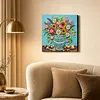 Framed Sunflower Blue Vase -  DIY Button Art Painting Kit for Creativity DIY Pearl Dot Crafts for Gift Home Wall Decor 30*30CM