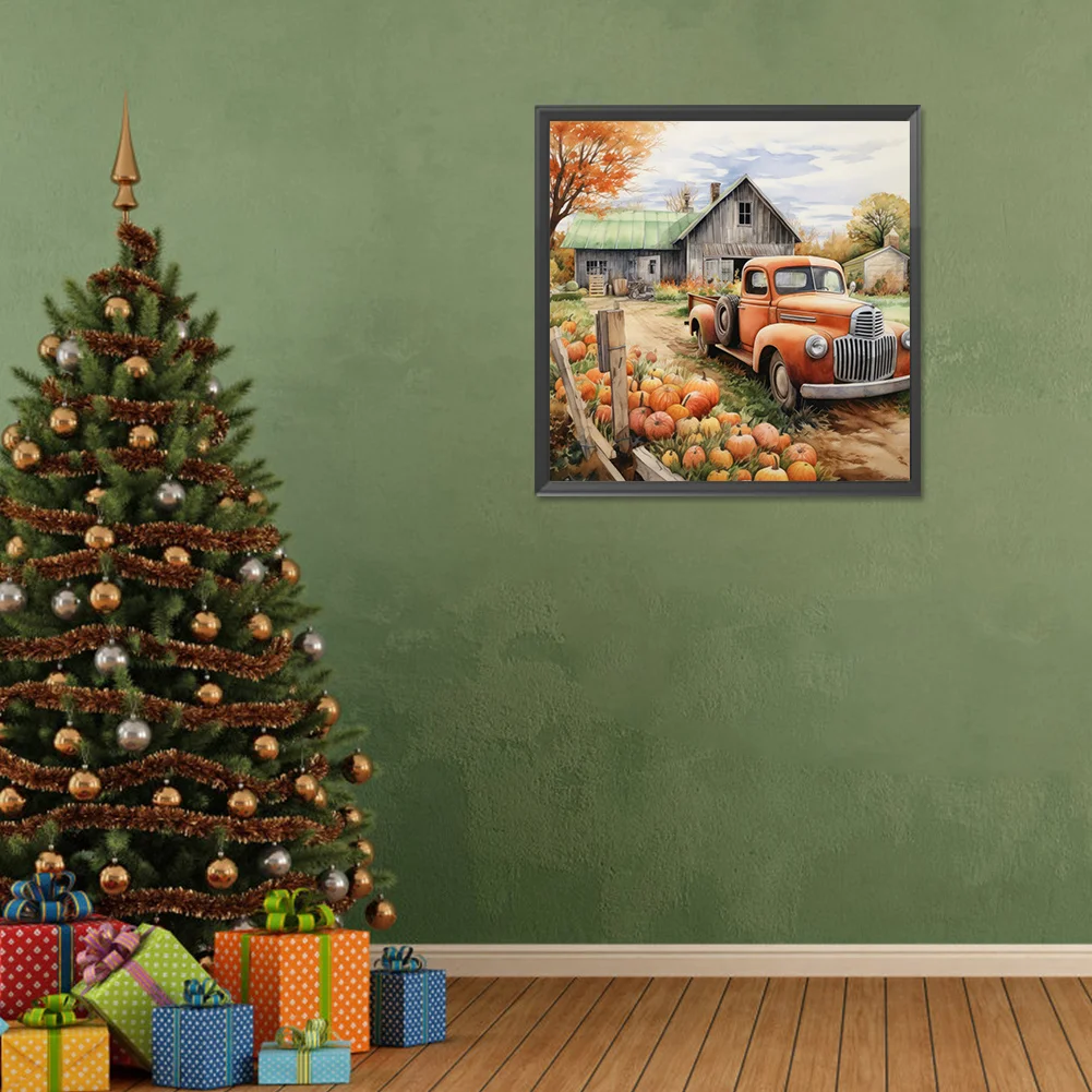 Diamond Painting - Full Round Drill - Farm Vintage Car(Canvas|30*30cm)