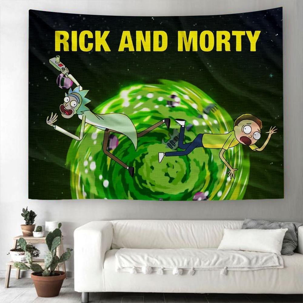 Rick and Morty Tapestry Wall Carpet Background Fabric Painting Tapestry