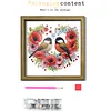Flowers and Birds DIY Special Shaped Drill Wooden Diamond Painting Tabletop Ornaments Kit with Photo Frame Desktop Diamond Art Kits Double-Sided Pattern for Adults/Beginners Home Decor