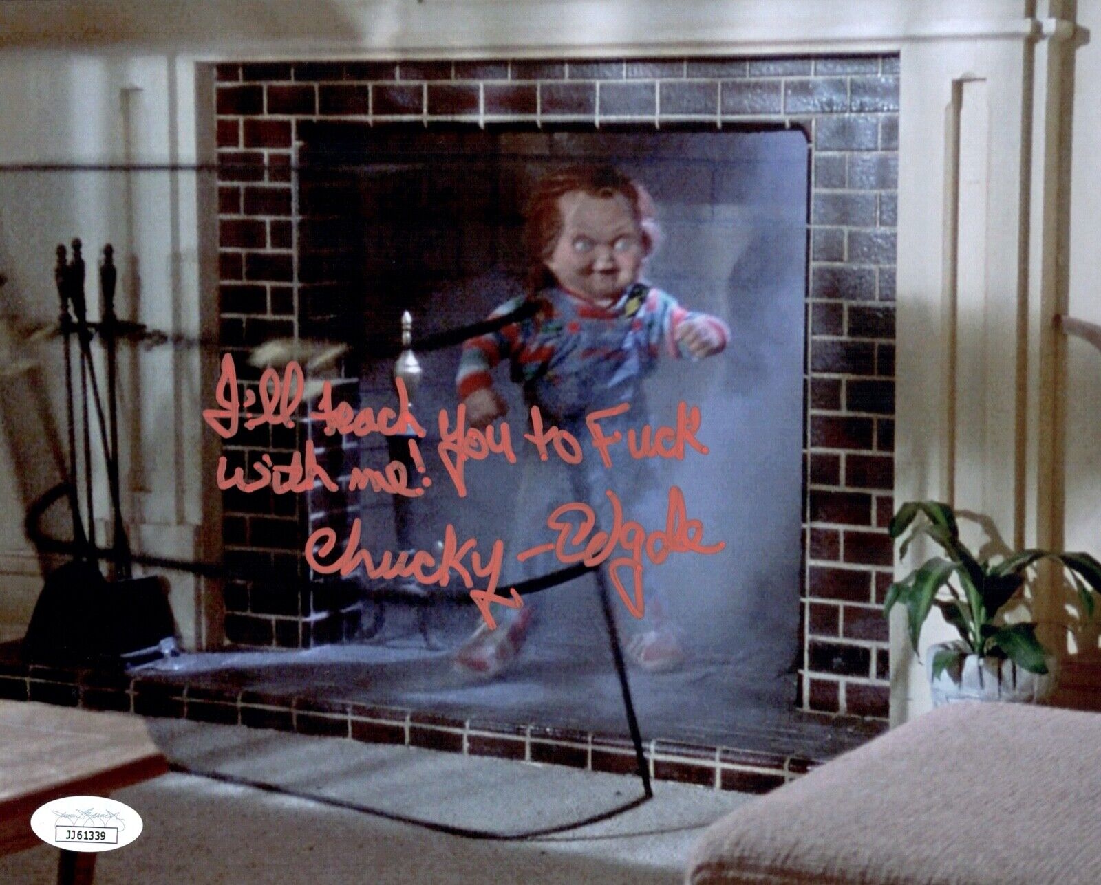 ED GALE Signed CHUCKY 8x10 Photo Poster painting Child's Play In Person Autograph JSA COA Cert