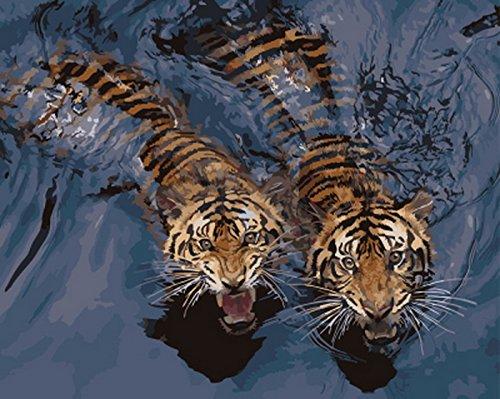 

Tigers in The Water – Paint By Numbers - 40*50CM, 501 Original