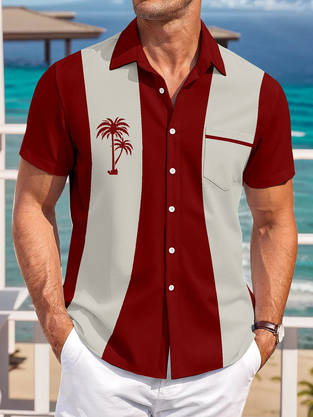 Suitmens Classic coconut tree bowling shirt 1312
