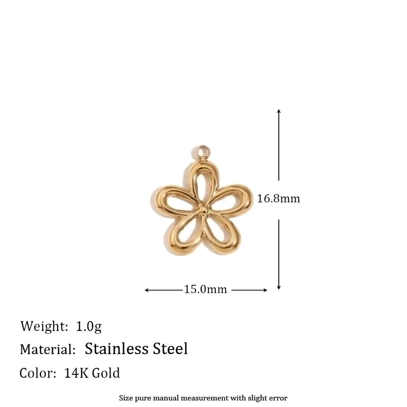 1 Piece 15*19.5mm 7.7*20.5mm 9.3*14.2mm 304 Stainless Steel 14K Gold Plated Ocean Bow Knot Shell Jewelry Accessories Pendant