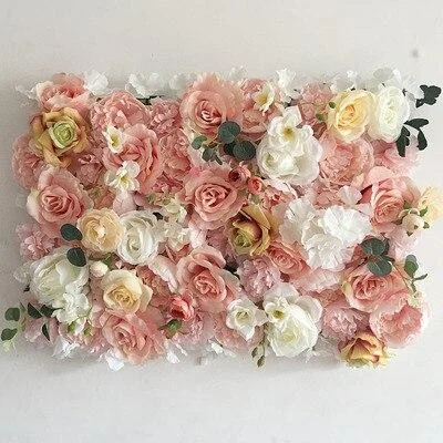 40x60cm Silk Rose Flower Champagne Artificial Flower DIY Wedding Decoration Flower Wall Panels Romantic Wedding Backdrop Decor 1118
