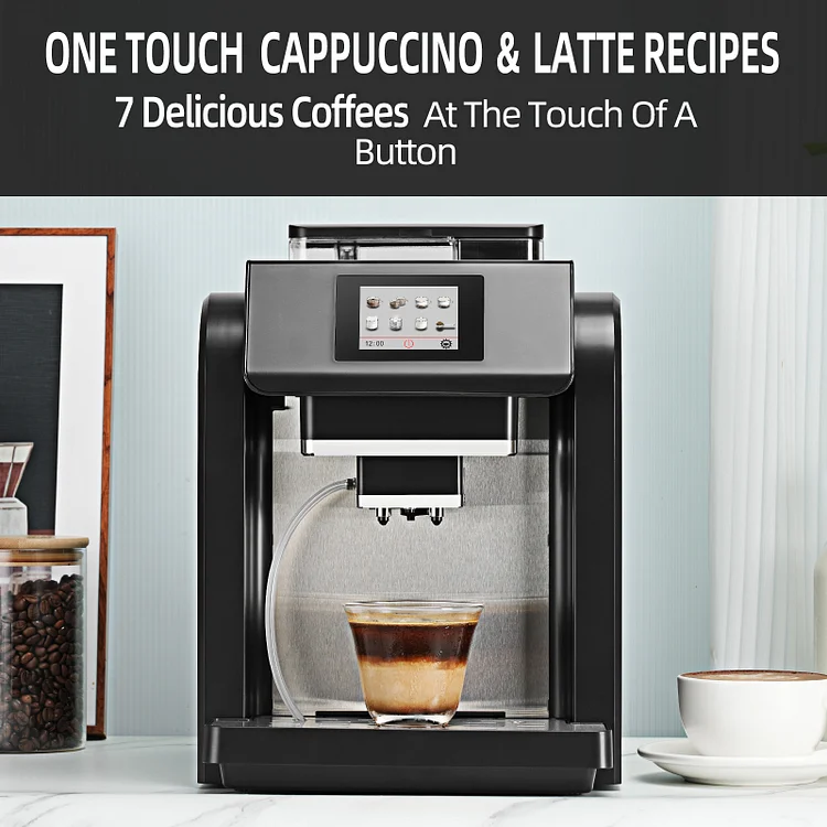 Mcilpoog WS-101+3 Business Super Automatic Coffee Machine Touch Screen Quickly Make Coffee