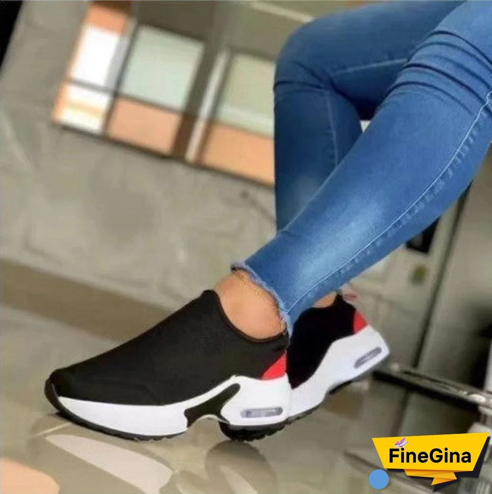 Women's Summer Thick Bottom Air Cushion Higher Breathable Fashion Casual Sports Shoes