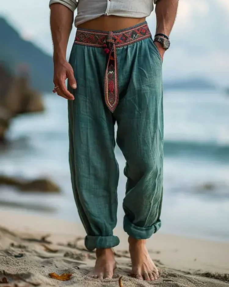 Men's Retro Loose Breathable Linen Casual Pants