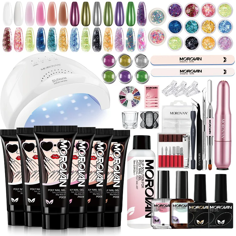 So Shing - 6 Colors Poly Gel Professional Kit with Glitter