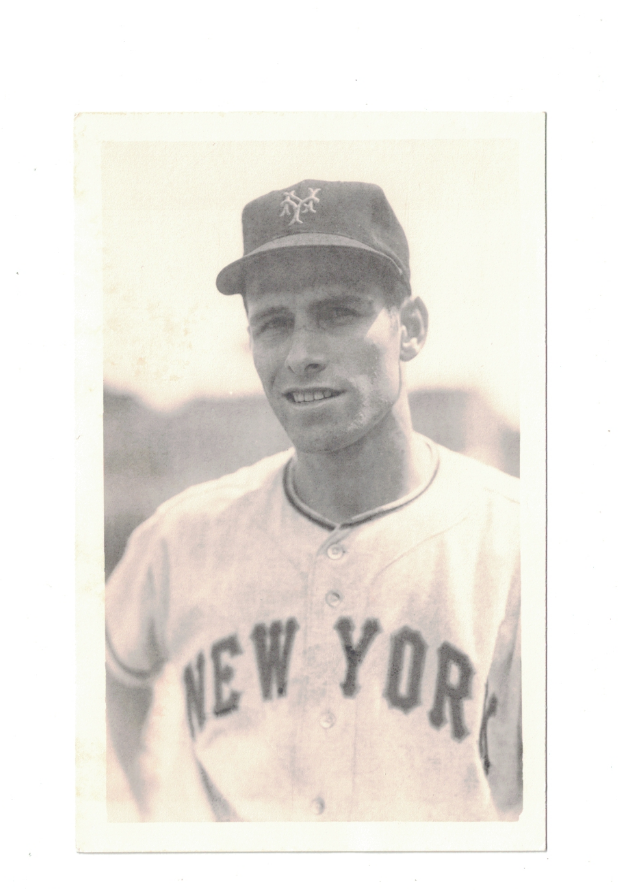 Ed Bressoud New York Giants Vintage Baseball Postcard Size Photo Poster painting RH1