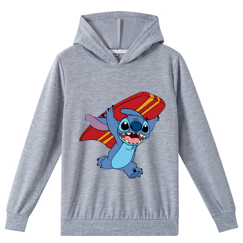 Mayoulove Stitch Long Sleeve Hoodie - Cute and Comfortable Kids Clothing for Fans of the Lovable Alien Stitch - Perfect for Boys and Girls Aged 4-12-Mayoulove
