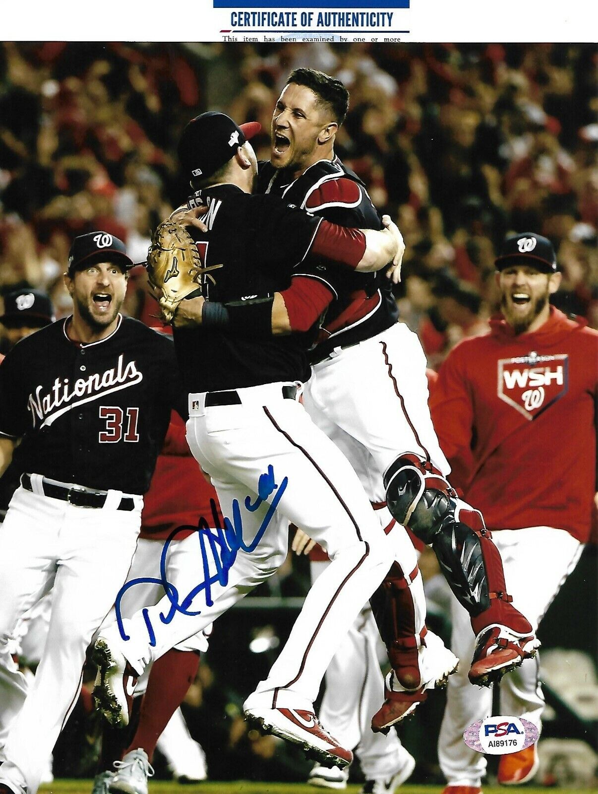 DANIEL HUDSON signed WORLD SERIES WASHINGTON NATIONALS 8X10 Photo Poster painting w/ COA PSA/DNA