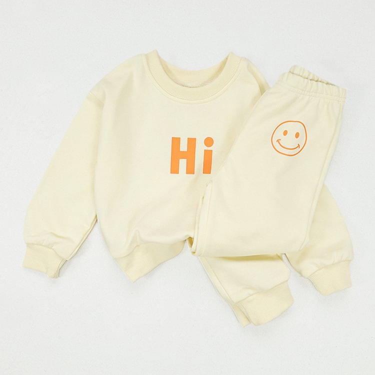 HI Baby Smiley Sweatshirt Pants Set