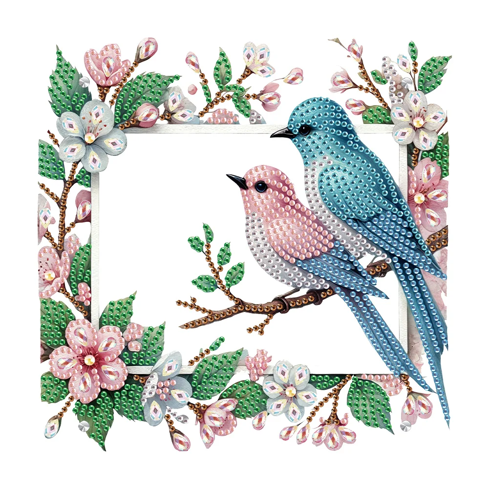 5D DIY Flower Bird Acrylic Special Shape Rhinestone Tabletop Photo Frame Kit
