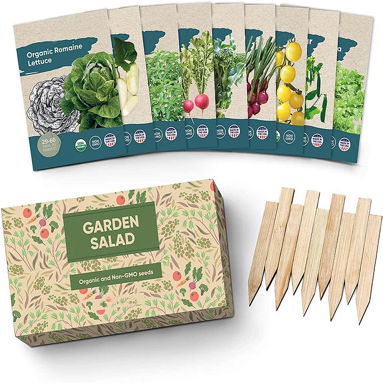 9 Vegetable Multi-Variety Seed Organic Gardening Seed Planting Kit Gift Box