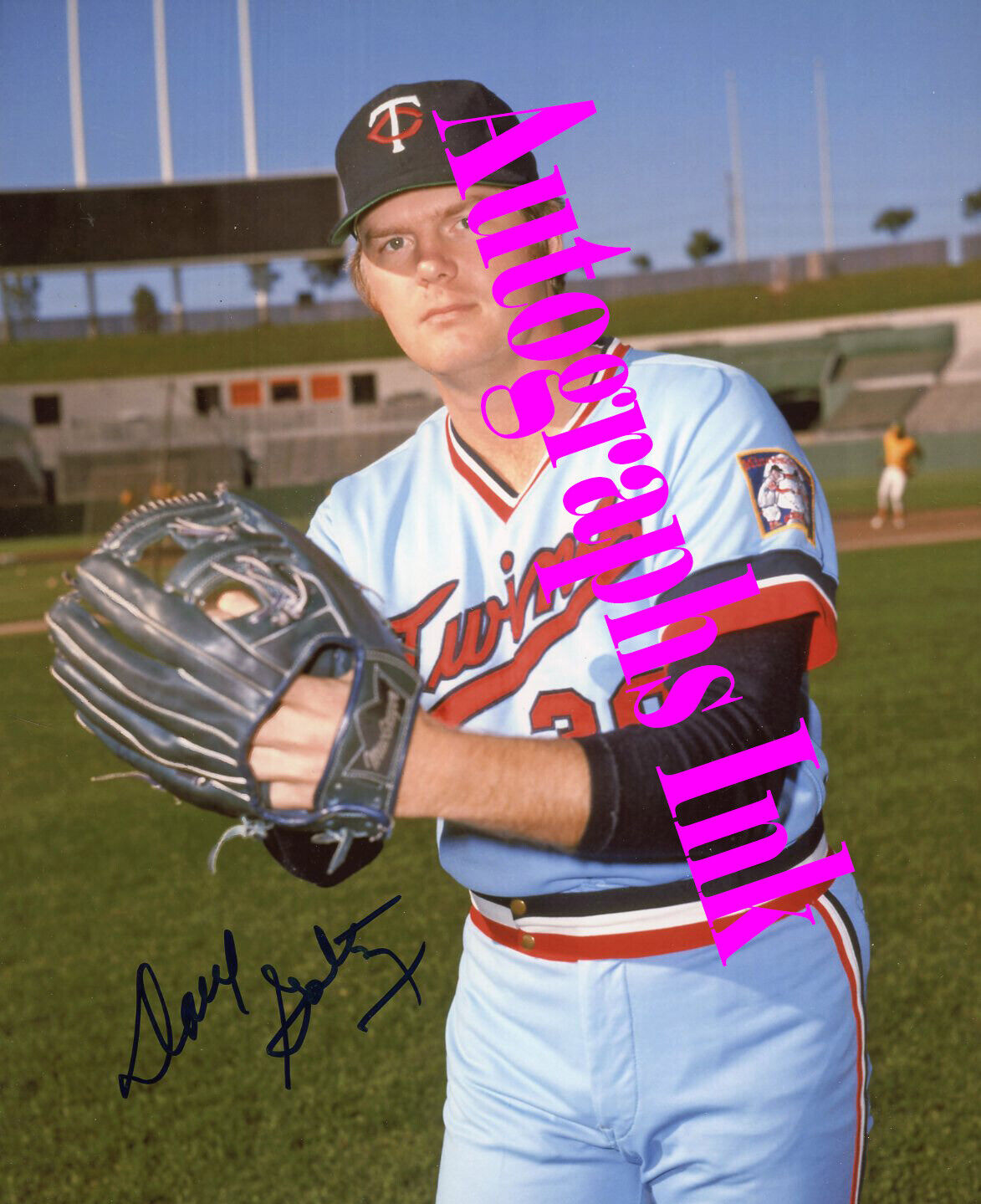 Dave Goltz autographed 8x10 Minnesota Twins Topps Vault