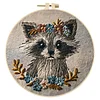 Animal DIY Stamped Embroidery Starter Kit for Beginners Adults Craft Lovers Gift Cross Stitch Kit with Embroidery Hoop 29x29cm